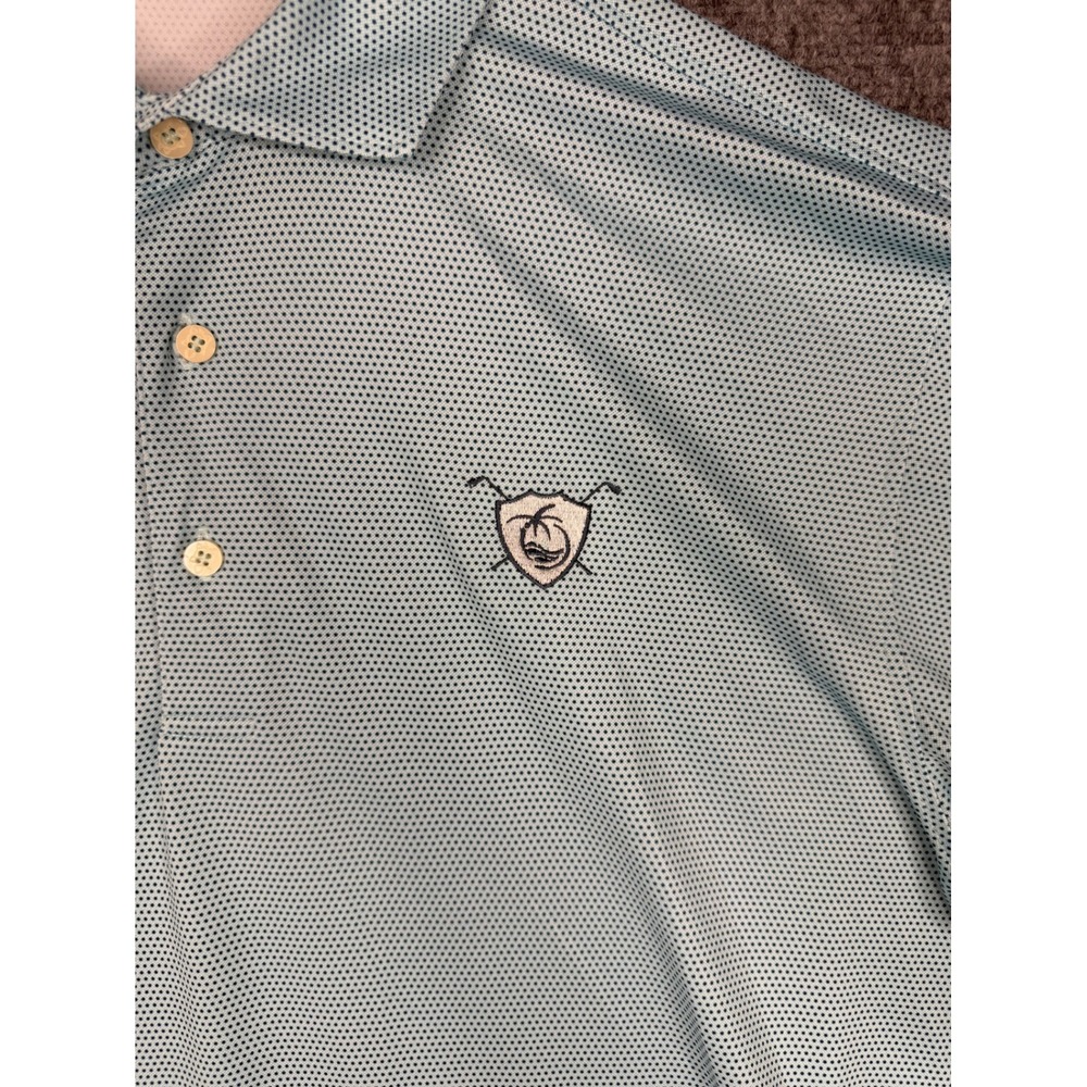 Turtleson Mens Blue Micro Dot Performance Golf Polo Shirt Size L MTK0068